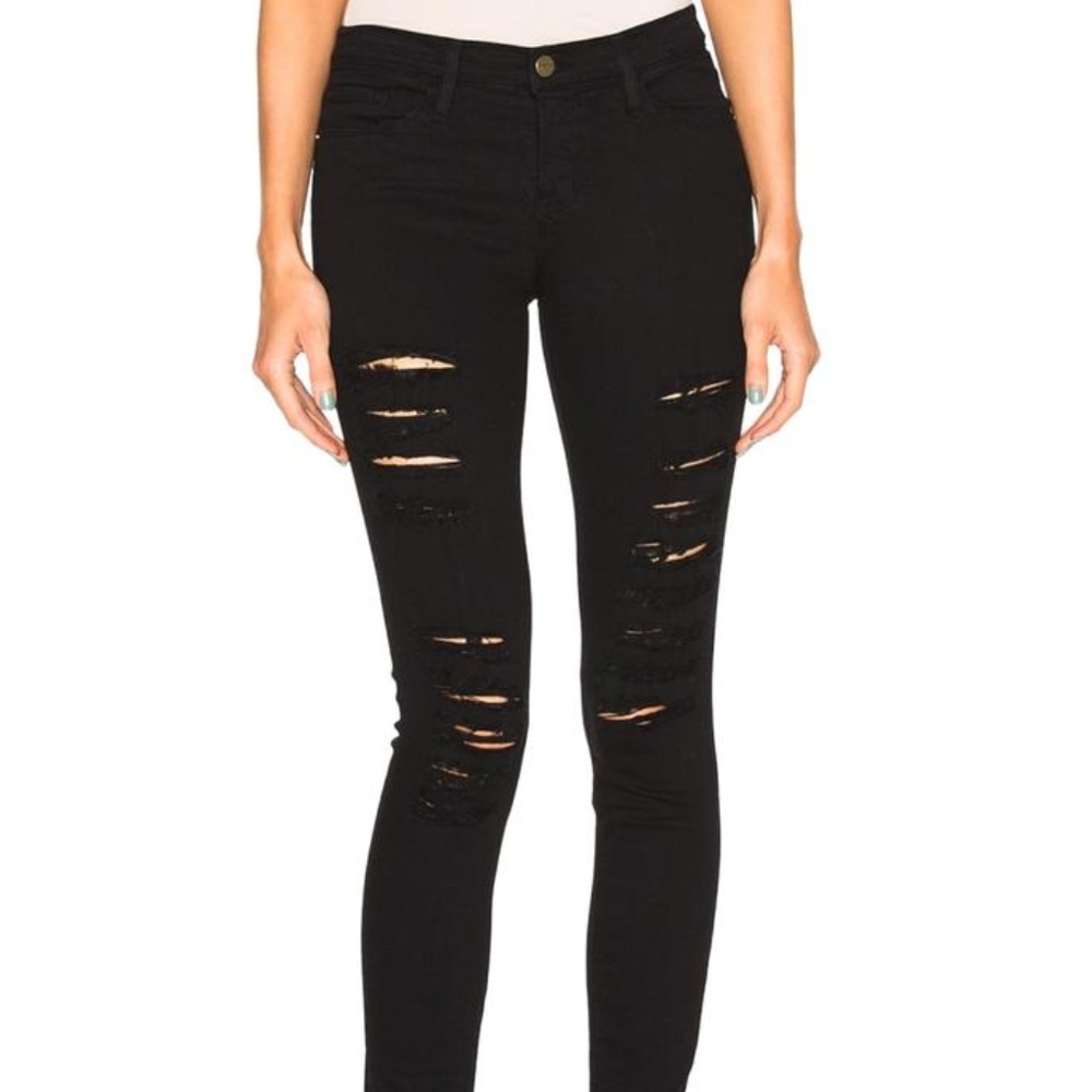 FRAME Le Color Rip Skinny Jeans